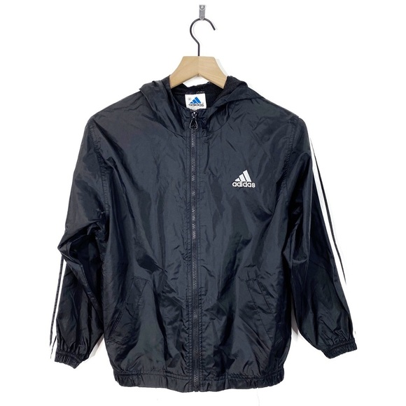 Adidas Vintage Trefoil Black Windbreaker Jacket M